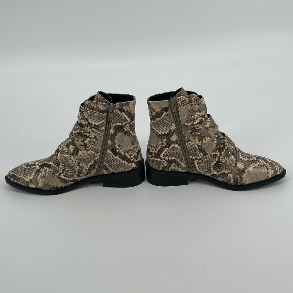 Steven New York Harmon Snakeskin-Print Booties - Picture 2 of 9
